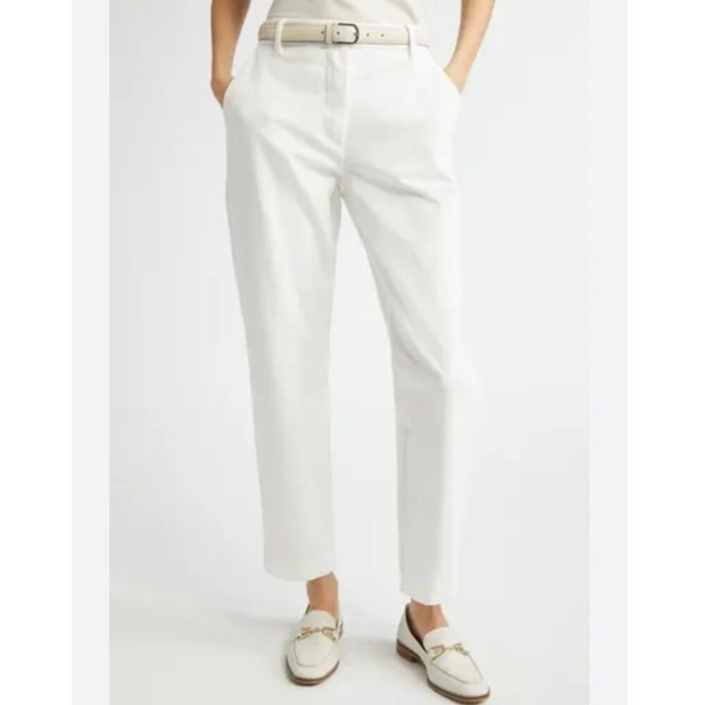 NWOT Women’s Eleventy Cotton Blend Slim Fit Pants in White SZ 46 / US 8